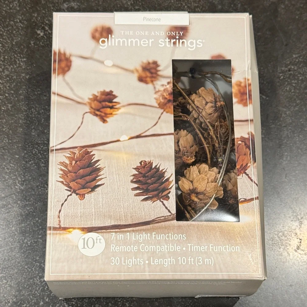 Pier 1 Pinecone Glimmer Strings Lights - Brown